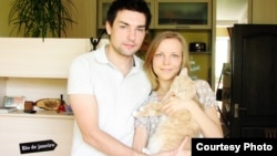 Roman Kharchenko, his girlfriend, Yulia, and their cat Rudy hope to lure visitors to Chernihiv.