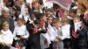 Armenia - Schoolchildren at an election campaign rally held by the ruling Republican Party in Armavir province.