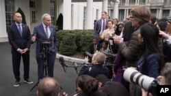 После встречи в Овальном кабинете участники переговоров выступили перед журналистами. Вашингтон, Белый дом, 27 февраля 2024