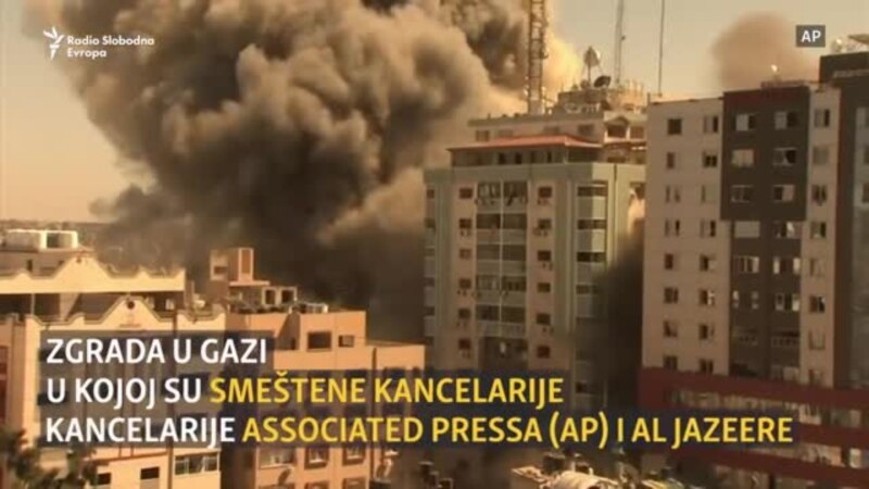 Srušena zgrada u Gazi u kojoj su bili AP i Al Jazeera
