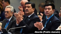 Shakhmurat Mutalip (right) at the first meeting of the People's Council. September 23, 2026