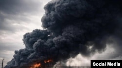 Urmările atacului cu drone ucrainene asupra depozitului de petrol din portul Ust Luga, din regiunea Leningrad 