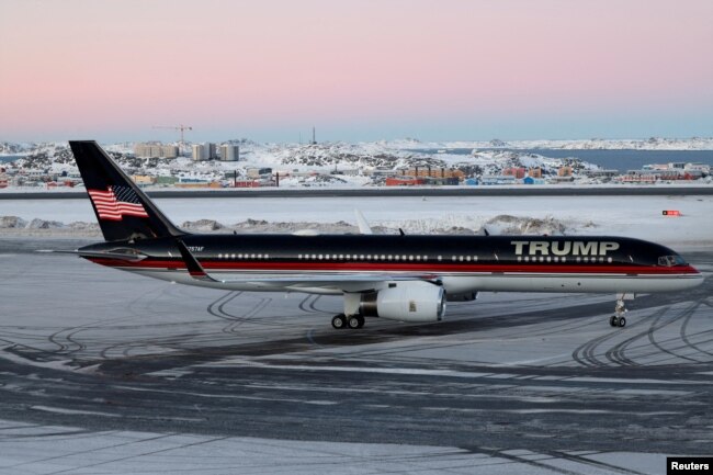 Avioni privat me të cilin Donald Trump Jr udhëtoi për në Nuk të Grenlandës më 7 janar 2025.