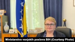 Bosnia and Herzegovina -- Bosnian Foreign Minister Bisera Turković in Sarajevo, undated.