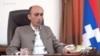 Nagorno Karabakh - Artak Beglarian, the Karabakh premier, at a meeting in Stepanakert, July 1, 2021.