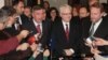 Ivo Josipović, Nebojša Radmanović i Bakir Izetbegović daju izjave novinarima, Banjaluka 6. decembar 2010. Foto: Erduan Katana