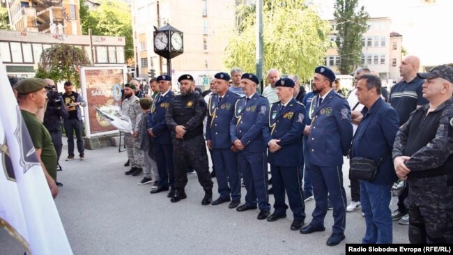 Pripadnici Zelenih beretki na obilježavanju 33. godišnjice od dešavanja u bivšoj Dobrovoljačkoj ulici, Sarajevo, 3. maja 2025.