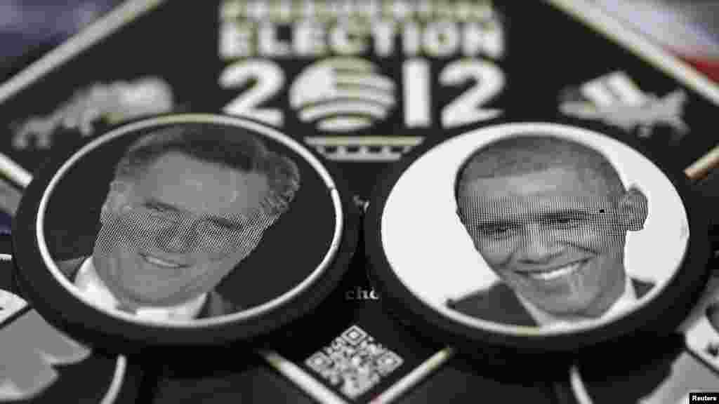 Франция. Шоколадные конфеты с изображением американских политиков во время предвыборной кампании в США