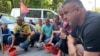 Львівські шахтарі протестують через заборгованість по зарплаті, Львів, 4 серпня 2021 року