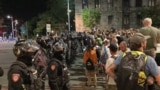 BELGRADE SERBIA police cordons at a protest