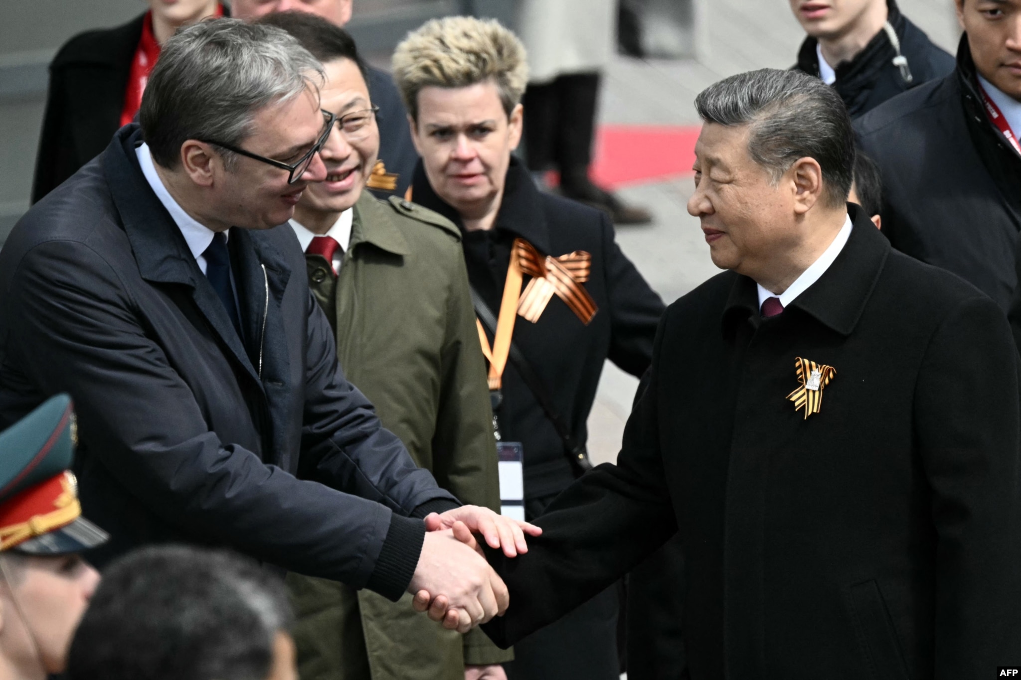 Aleksandar Vuçiq dhe Xi Jinping në Moskë, 9 maj 2025.