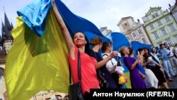 Акція на підтримку Ільмі Умерова в Празі, 3 вересня 2016 року