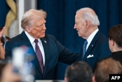 Обраний президент Дональд Трамп і президент Джо Байден присутні на церемонії інавгурації Дональда Трампа як 47-го президента Сполучених Штатів в ротонді Капітолія у Вашингтоні, США, 20 січня 2025 року