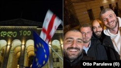 „ძლიერი საქართველოს“ წევრები უწყვეტი პროტესტის მეასე დღეს დააკავეს და ლაზერი წაართვეს, რომლითაც პარლამენტს ანათებენ საპროტესტო და სოლიდარობის წარწერებს