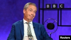 Nigel Farage gjatë intervistës për transmetuesin britanik, BBC.