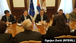 Predsednik Srbije Aleksandar Vučić sa predstavnicima hrvatske manjine u Srbiji, 20. februara 2018.