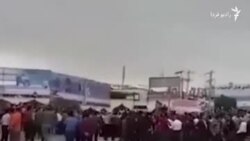 درگیری معترضان با نیروی انتظامی در کازرون