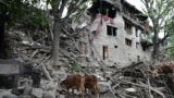 A house lays in ruins in eastern Afghanistan following a massive earthquake.