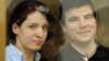 Nikita Tikhonov (right) and Yevgenia Khasis in a Moscow courtroom in May 2011.