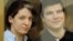 Nikita Tikhonov (right) and Yevgenia Khasis in a Moscow courtroom in May 2011.