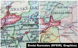 Кыргыз ССРинин 1952-жылкы жана 1968-жылкы картасы. Эки карта тең Москвада басылган. Мында азыркы суу сактагычтын орду бош болгон.