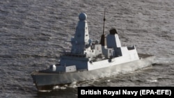 The HMS Defender is seen off the coast of Scotland in May 2019.