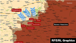 Олександрівський напрямок на мапі DeepState, 1 березня 2026 року. Синіми стрілками позначений напрямок руху Сил оборони