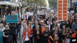 Protest protiv rodno zasnovanog nasilja, u Melburnu, Australija, u nedjelju, 28. aprila 2024.