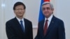 Armenia - President Serzh Sarkisian meets with Meng Jianzhu, a member of the Chinese Community Party's Politburo, in Yerevan, 21May2016.