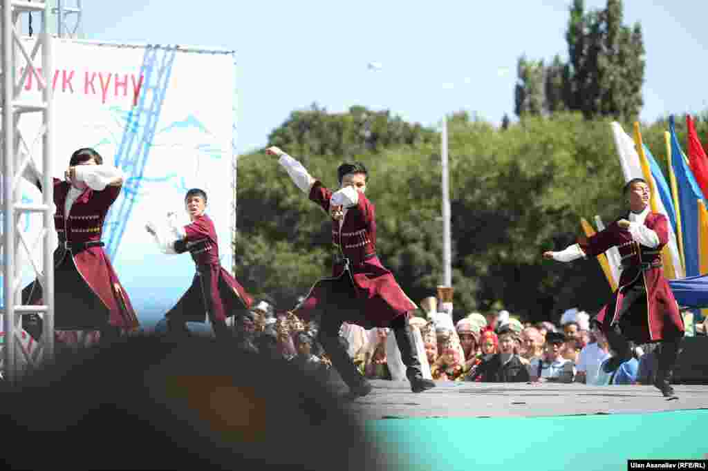 Kyrgyzstan - Bishkek. The central square Ala-Too. Independence Day celebration in the streets and squares of the Kyrgyz capital. August 31, Kyrgyzstan celebrates 22nd anniversary of Independence, 2013