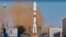 A Russian rocket carries an Iranian satellite to space in 2022.