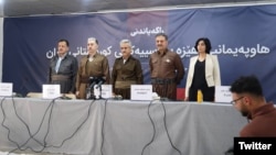 نمایندگان پنج حزب کرد در نشست خبری اعلام ائتلاف با هدف سرنگون کردن جمهوری اسلامی