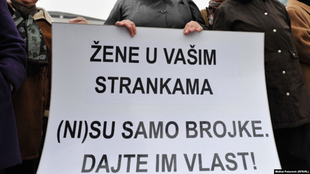 Sa jednog od protesta za bolji položaj žena u strankama u BiH
