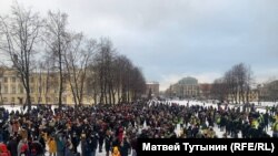 Акция протеста в Петербурге 31 января