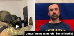 Фрагмент «видеопокаяния» крымчанина Андрея Павлюка за слова в поддержку Украины, опубликованный телеграм-каналом «Крымский СМЕРШ», август 2026 года