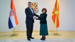 Хрватскиот претседател Зоран Милановиќ и македонската претседателка Гордана Сиљановска-Давкова, 7 мај 2025 година