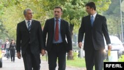 Andrija Mandić, SNS, Srđan Milić, SNP i Nebojša Medojević, PzP, Foto: Savo Prelević