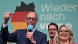 Friedrich Merz, a német konzervatív Kereszténydemokrata Unió (CDU) vezetője Berlinben 2025. február 23-án.