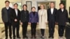 A Chinese Communist Party delegation with Serbian Progressive Party official Marina Ragus (third from left) in Belgrade on October 13.