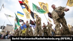 Під час «Маршу захисників» до Дня Незалежності України. Київ, 24 серпня 2020 року 