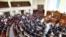 UKRAINE -- Lawmakers attend a parliament session in Kyiv, April 25, 2019