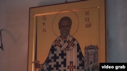 Фрагмент иконы - святой Николай Можайский