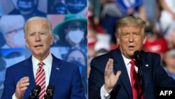 Joe Biden (b) és Donald Trump