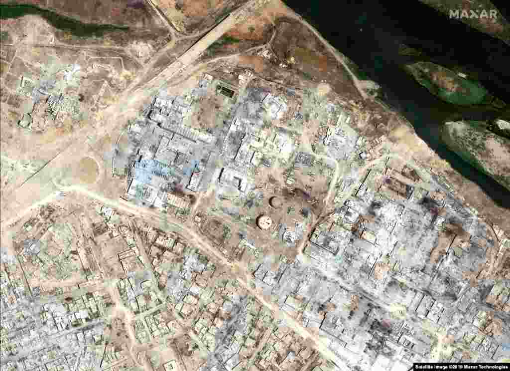SYRIA -- Satellite image shows Mosul hospital and hotel on July 8, 2017 