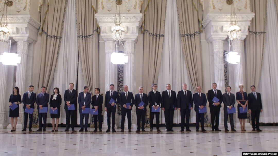 Noul Guvern, la momentul depunerii jurământului, la Palatul Cotroceni