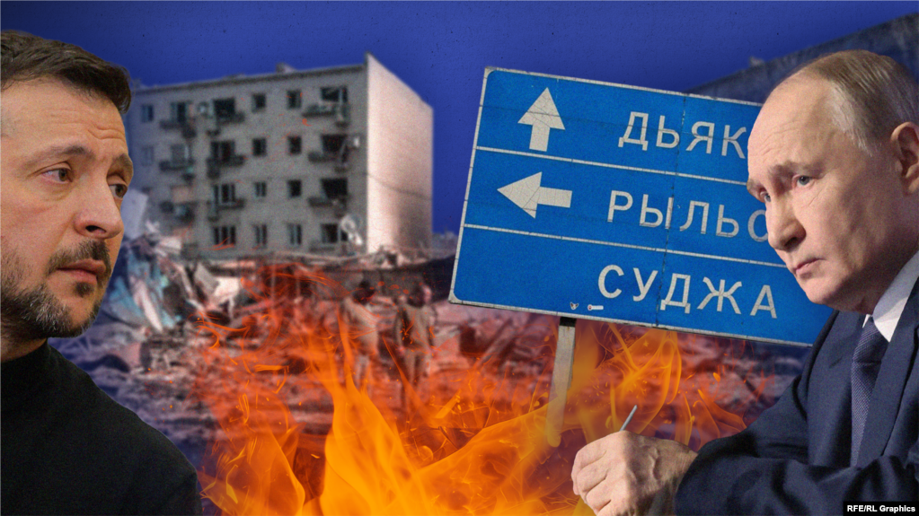 Коллаж: Путин и Зеленский. Война или перемирие