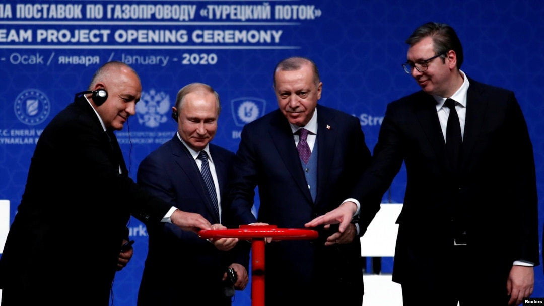 Премиерът Бойко Борисов, президентът на Русия Владимир Путин, на Турция - Реджеп Ердоган и на Сърбия - Александър Вучич