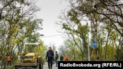 Будівельні роботи на території «Траси здоров’я» в Одесі, листопад 2014 року