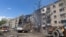 Разбураны жылы дом у Кіеве пасьля расейскага ўдару