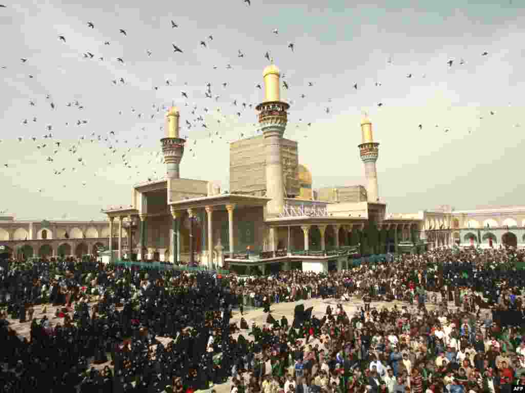 Arba'in marks the end of the 40-day period of Shi'ite mourning that begins on Ashura. On Arba'in, Shi'a converge on Karbala and central Iraq, as this scene from outside Baghdad's Imam Musa Mosque in February 2009 shows.